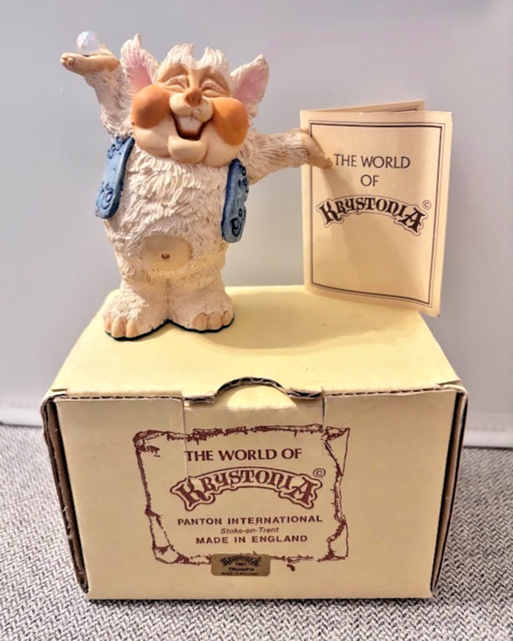 Vintage Troll TRUMPH World of Krystonia Figure w/ Box & COA Crystal Hand Painted